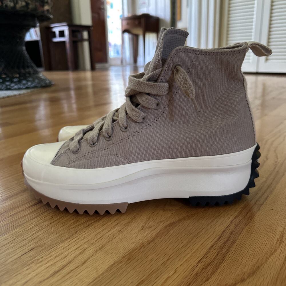 Converse Run Star Hike Hi Women’s 10.5 Men's 9 Shoes Canvas Warm Grey Unisex BP - Picture 10 of 14